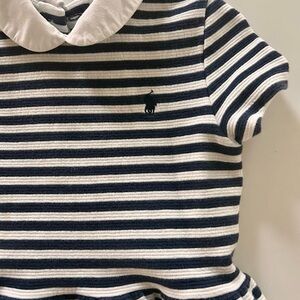 Ralph Lauren Navy and White Striped Kids Dress